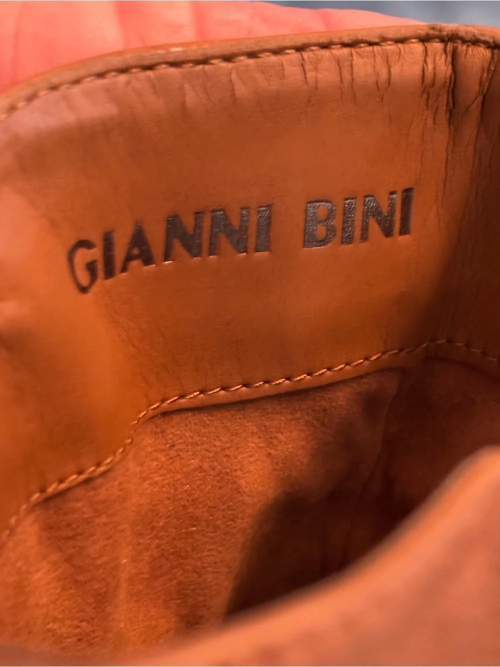 Gianni Bini Fayette O-Ring Buckle Leather Boots Cognac EUC Size 7